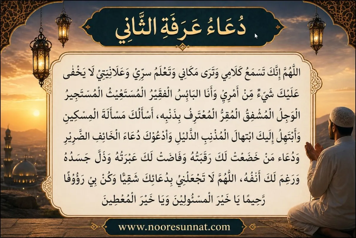Second Dua of Arafah Day With Translation (Allahumma Innaka Tasmau Kalami)