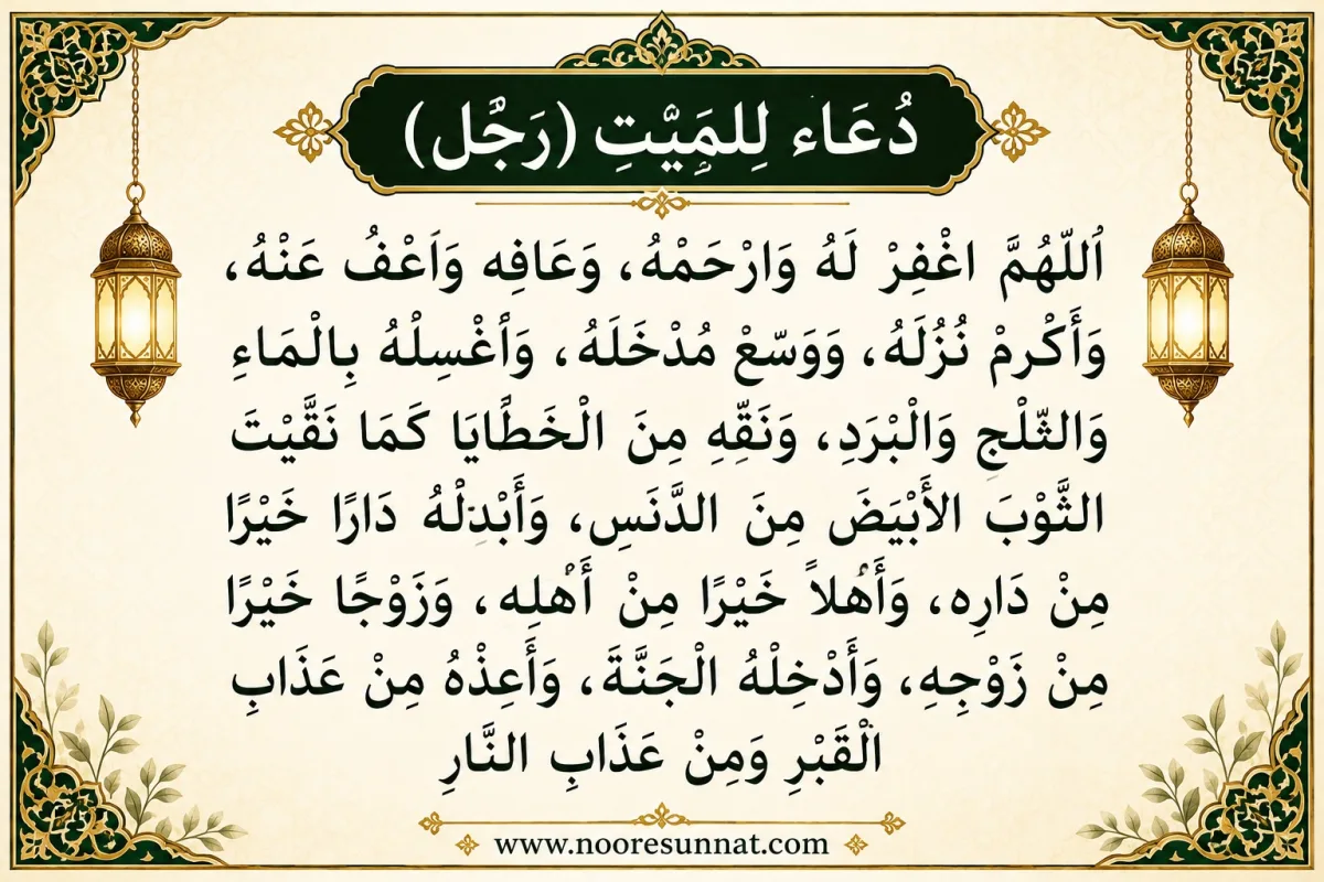 Allahummaghfirlahu Warhamhu - Janaza Dua for Male with Translation