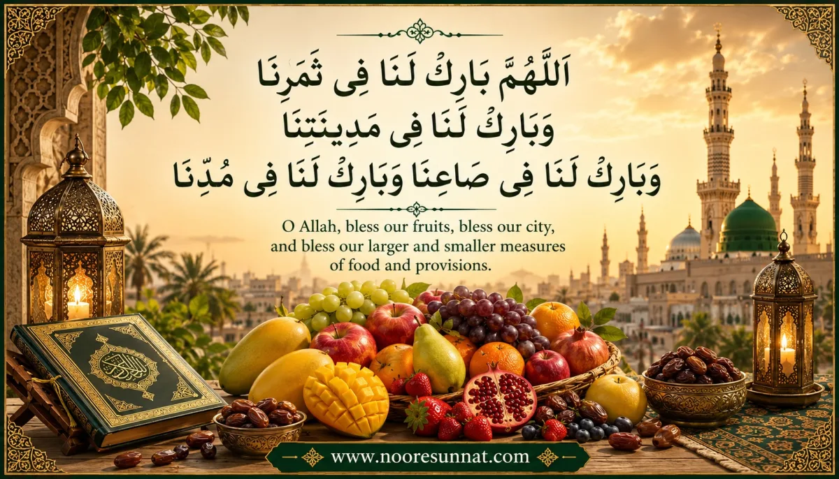 Dua for Eating Fruit (First of a New Season) Allahumma Barik Lana Fi Samarina with Translation