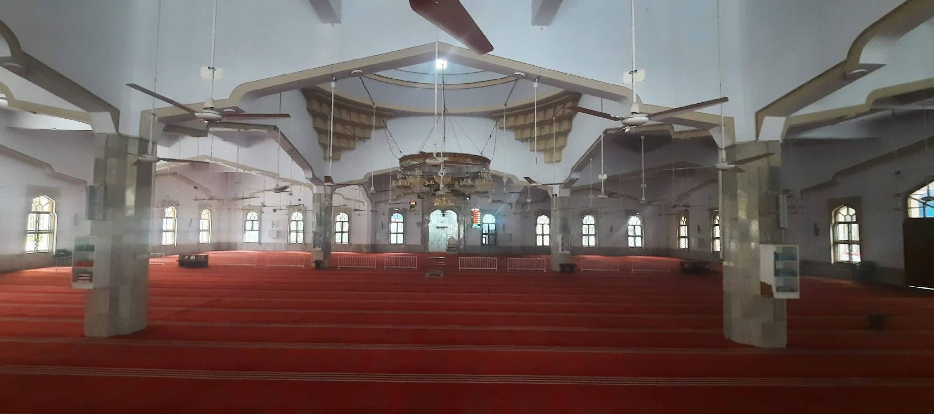 Wide interior view of the prayer hall