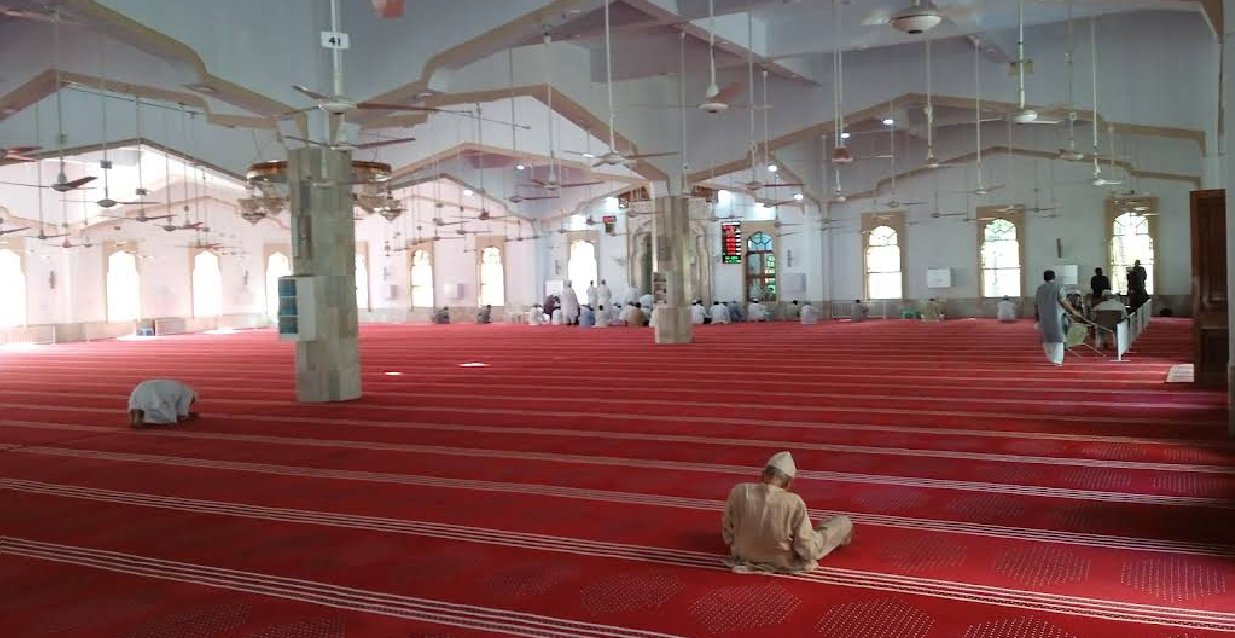 Wide view of the prayer hall